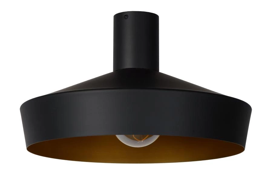 Lucide CARDIFF - Plafonnière - Ø 40 cm - 1xE27 - Zwart - uit